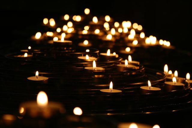 candles in lake