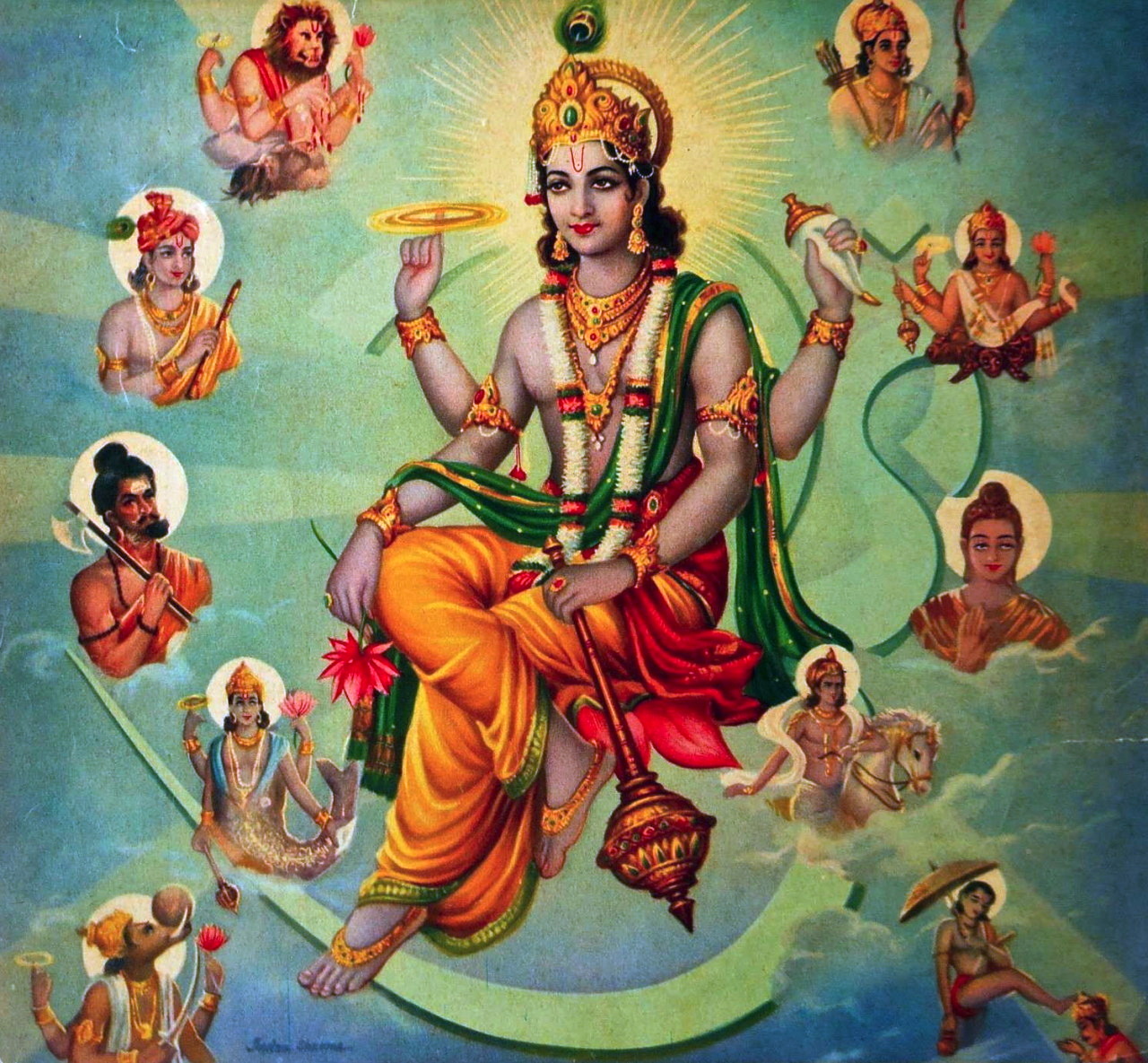 Vishnu_Surrounded_by_his_Avatars